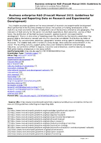 Business Enterprise R&D (Frascati Manual 2015: Guidelines For