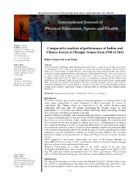 Comparative Analysis of Performance of Indian and Chinese Boxers At