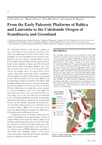 From the Early Paleozoic Platforms of Baltica and Laurentia to the Caledonide Orogen of Scandinavia and Greenland