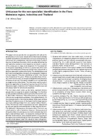 Identification in the Flora Malesiana Region, Indochina and Thailand