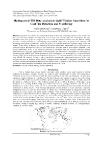 Multispectral-TIR Data Analysis by Split Window Algorithm for Coal Fire Detection and Monitoring