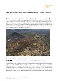 Once Upon a Game Reserve: Sambisa and the Tragedy of a Forested Landscape