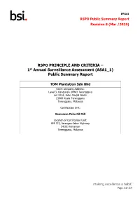 Public Summary Report Revision 8 (Mar /2019)