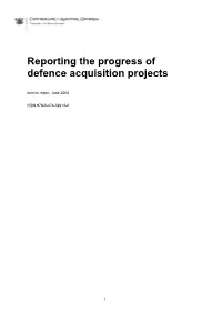 Reporting the Progress of Defence Acquisition Projects