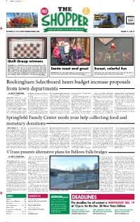 Rockingham Selectboard Hears Budget Increase Proposals From