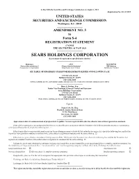 SEARS HOLDINGS CORPORATION (Exact Name of Registrant As Specified in Its Charter)