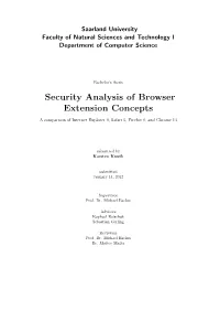 Security Analysis of Browser Extension Concepts