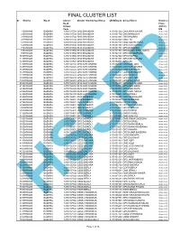 Final Cluster List