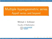 Multiple Hypergeometric Series [.5Em] Appell Series