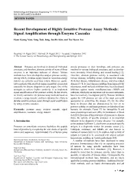 Recent Development of Highly Sensitive Protease Assay Methods: Signal Amplification Through Enzyme Cascades