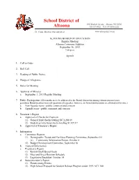 SCHOOL DISTRICT of ALTOONA 9:01 AM 09/11/13 05.13.06.00.00-10.2-010079 Bi-Monthly Check List (Dates: 08/29/13 - 09/11/13) PAGE: 1