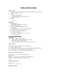 Shells and Shell Scripting