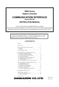Communication Interface (Rs-232C/Rs-485) Instruction Manual