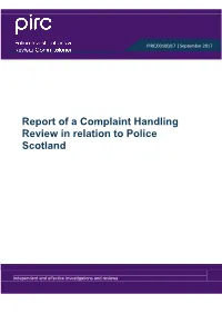 Report of a Complaint Handling Review in Relation to Police Scotland