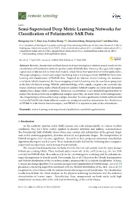 Semi-Supervised Deep Metric Learning Networks for Classiﬁcation of Polarimetric SAR Data