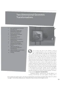 Two-Dimensional Geometric Transformations