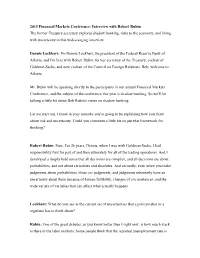 2015 Financial Markets Conference: Interview with Robert Rubin The