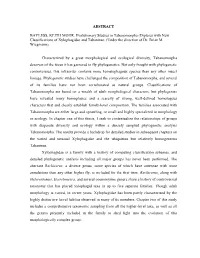 ABSTRACT BAYLESS, KEITH MOHR. Evolutionary Studies in Tabanomorpha (Diptera) with New Classifications of Xylophagidae and Tabani