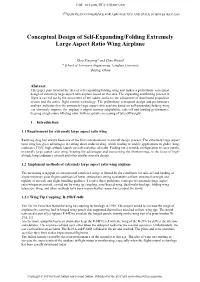 Conceptual Design of Self-Expanding/Folding Extremely Large Aspect Ratio Wing Airplane