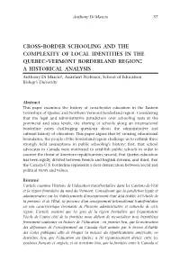 Cross-Border Schooling and the Complexity of Local Identities in The