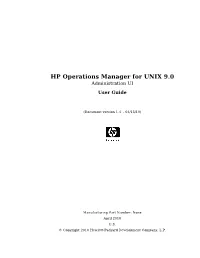 HP Operations Manager for UNIX 9.0 Administration UI User Guide