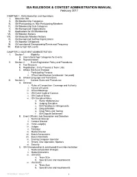 Isa Rulebook & Contest Administration Manual