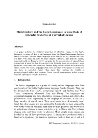 Microtypology and the Tsezic Languages: a Case Study of Syntactic Properties of Converbal Clauses