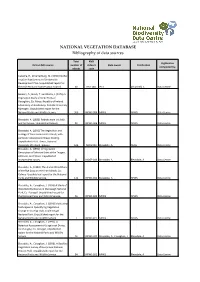 NATIONAL VEGETATION DATABASE Bibliography of Data Sources