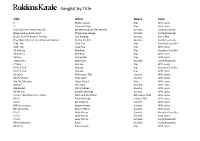 Rockalicious Karaoke - Songlist by Title