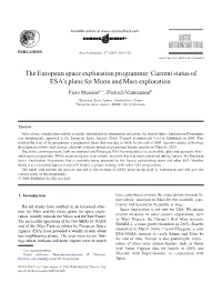 The European Space Exploration Programme: Current Status of ESA's