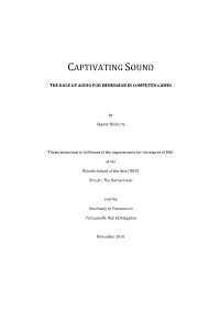 The Role of Audio for Immersion in Computer Games