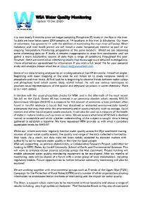 WSA Water Quality Monitoring Update 10 Dec 2020