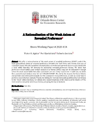 A Rationalization of the Weak Axiom of Revealed Preference*
