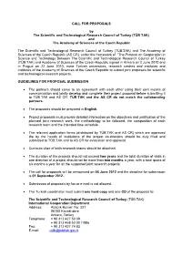 CALL for PROPOSALS by the Scientific and Technological