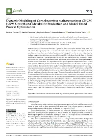 Dynamic Modeling of Carnobacterium Maltaromaticum CNCM I-3298 Growth and Metabolite Production and Model-Based Process Optimization