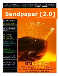 Sandpaper [2.0] May 2003 Inaugural Issue Birla Institute of Technology & Science Alumni Magazine