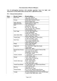 The Association of Banks in Malaysia List of Participating Branches With