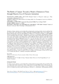 The Battle of Cannae: Towards a Model of Immersive Visits Through Massive Use of Character Animation