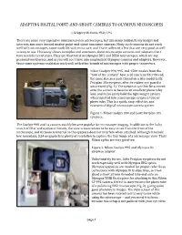 Adapting Digital Point-And-Shoot Cameras to Olympus Microscopes
