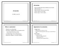 Approaches to Animation