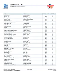 Custom Quiz List