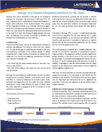 Design of a Flexible Integration Interface for PIL Tests