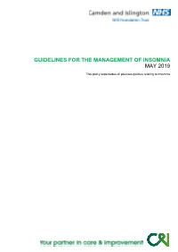 Insomnia Management Guidelines