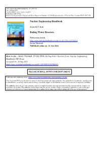 Nuclear Engineering Handbook Boiling Water Reactors