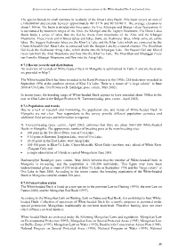Status Overview and Recommendations for Conservation of the White-Headed Duck in Central Asia