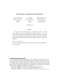 The Design of Ambiguous Mechanisms∗