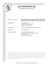 FBI Automatic Declassification Guide, 24-May-2007