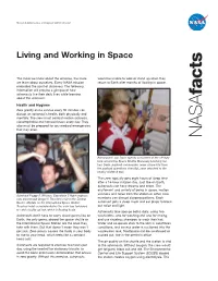 Living and Working in Space Stcaf