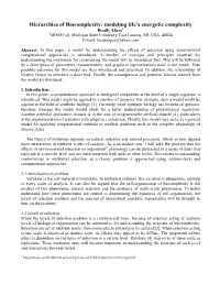 Hierarchies of Biocomplexity: Modeling Life’S Energetic Complexity Bradly Alicea1 1MIND Lab, Michigan State University, East Lansing, MI