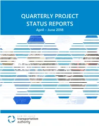 QUARTERLY PROJECT STATUS REPORTS April – June 2018
